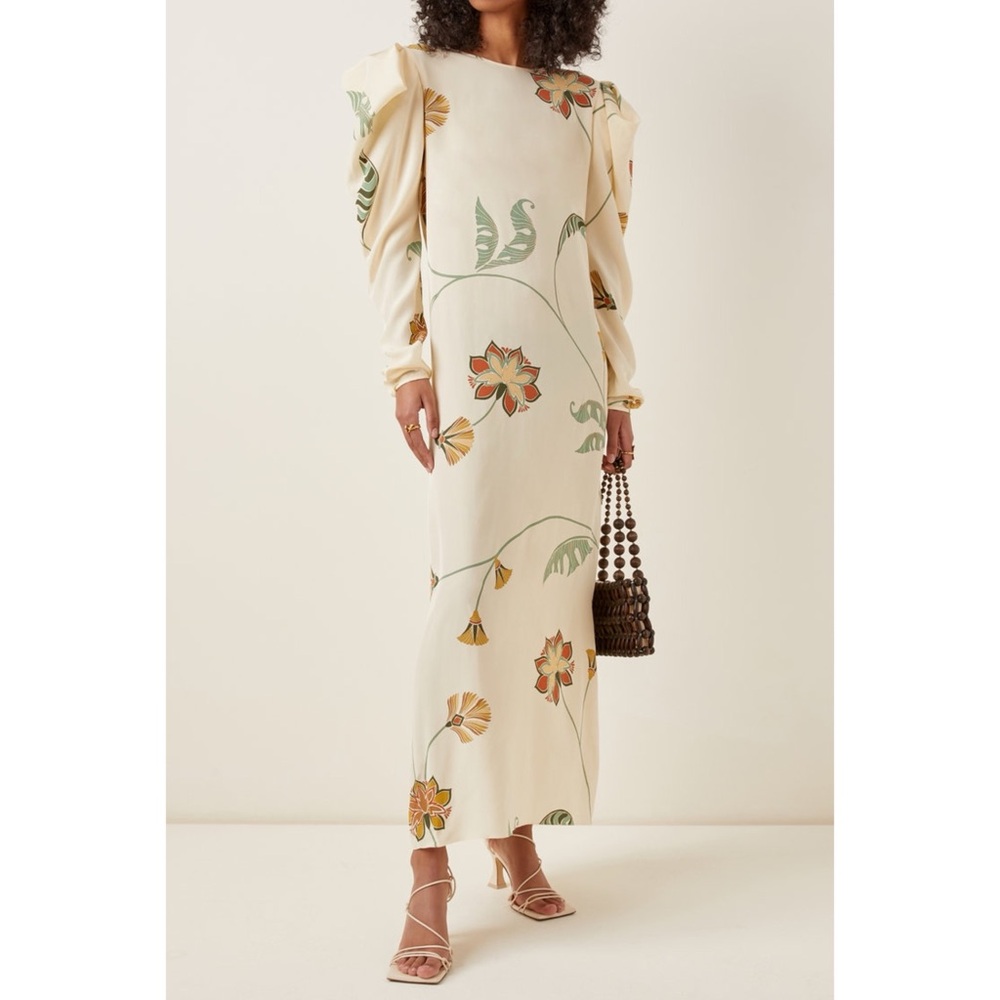 Johanna Ortiz Splashing Flowers Silk Dress - Picture 1 of 4